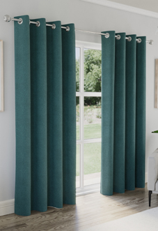 Austin (Blackout) Eyelet, Teal - Ready Made Curtains